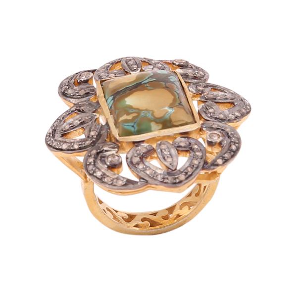 Victorian Polki Diamond Choker | 22KT Gold, Black Spinel & Pearl Necklace