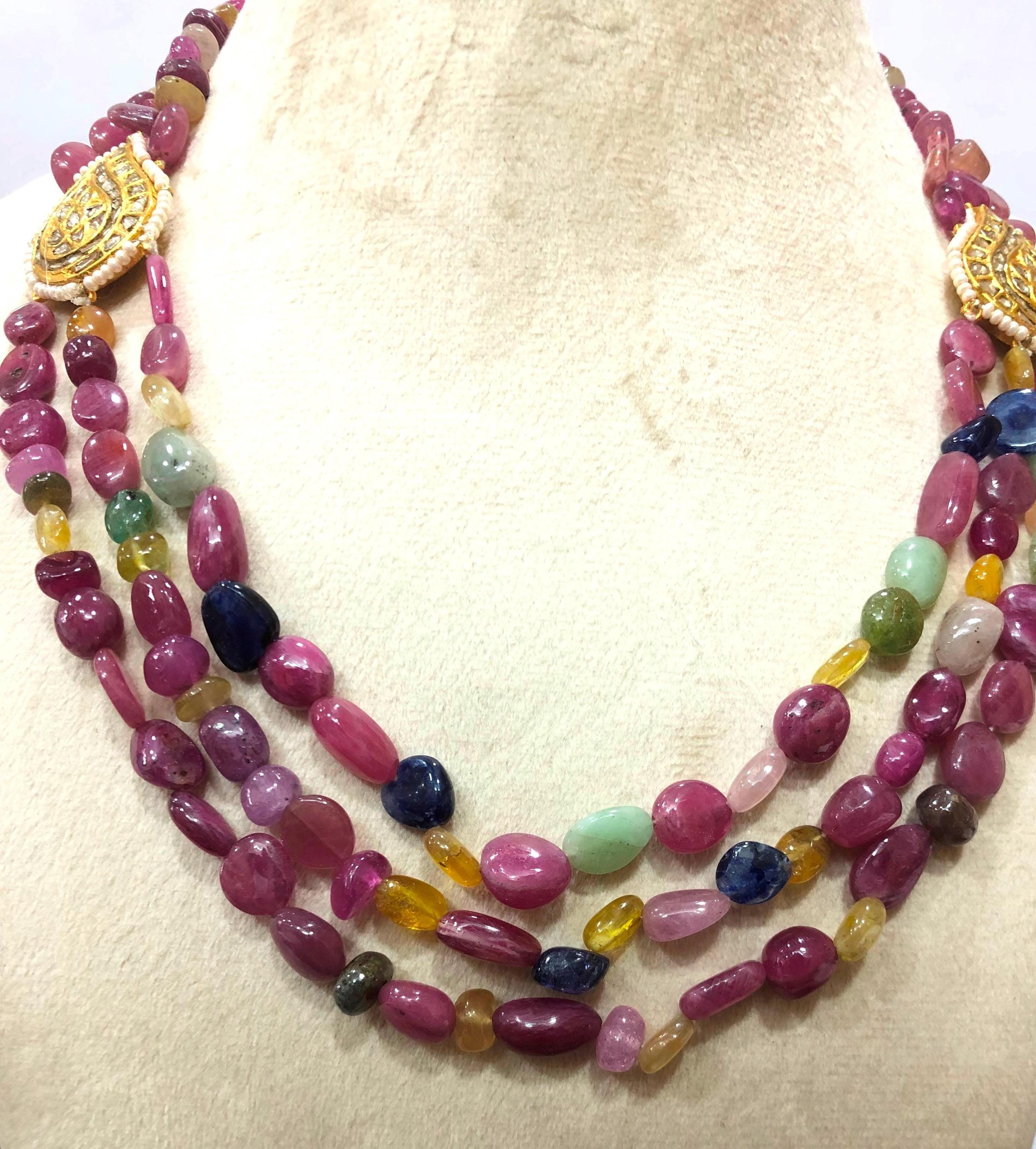 Maharaja Statement Necklace – 22KT Gold Plated Gemstone & Pearl Rani Haar