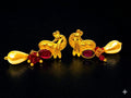 22kt Gold Polki Diamond Meenakari Drop Earrings, Indian Wedding Jadau Jewelry
