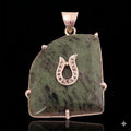 Victorian Rubyzosite Diamond Polki Pendant, 18k Gold Sterling Silver Handmade