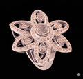 Victorian Rosecut Diamond Polki Ring, 18k Gold Sterling Silver, Jadau Artistry