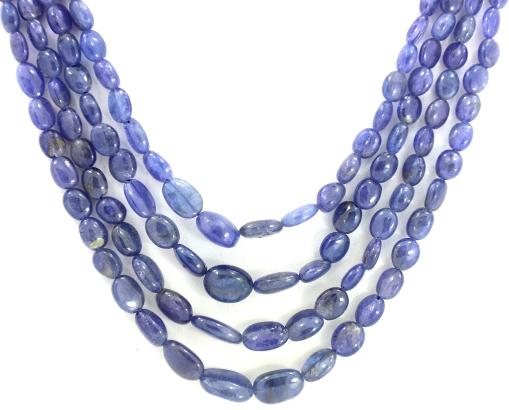 Natural Blue Sapphire Oval Beads Strand, 405 Carat Gemstone Necklace (4-10mm)