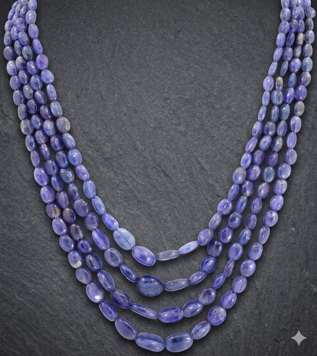 Natural Blue Sapphire Oval Beads Strand, 405 Carat Gemstone Necklace (4-10mm)