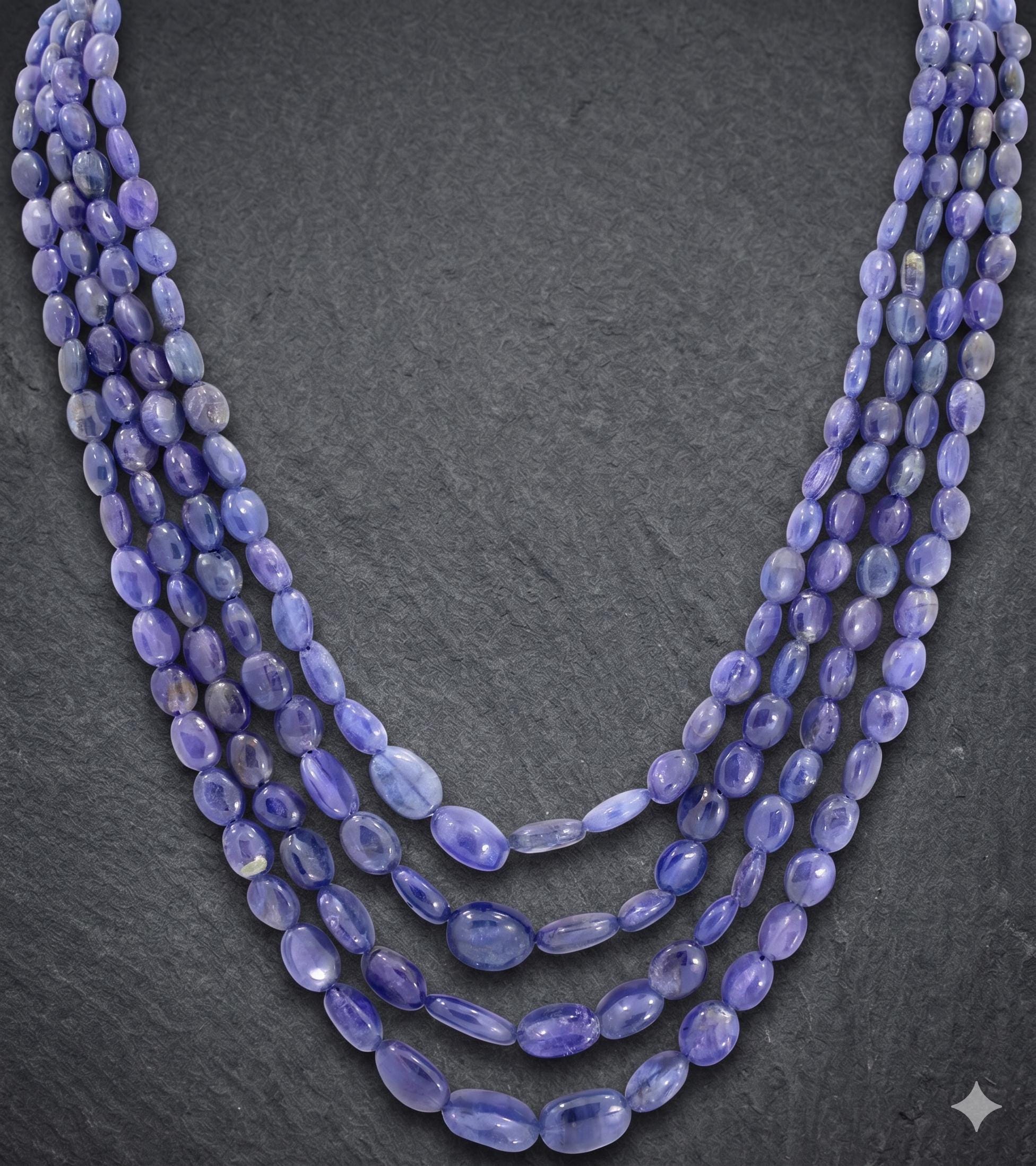 Natural Blue Sapphire Oval Beads Strand, 405 Carat Gemstone Necklace (4-10mm)