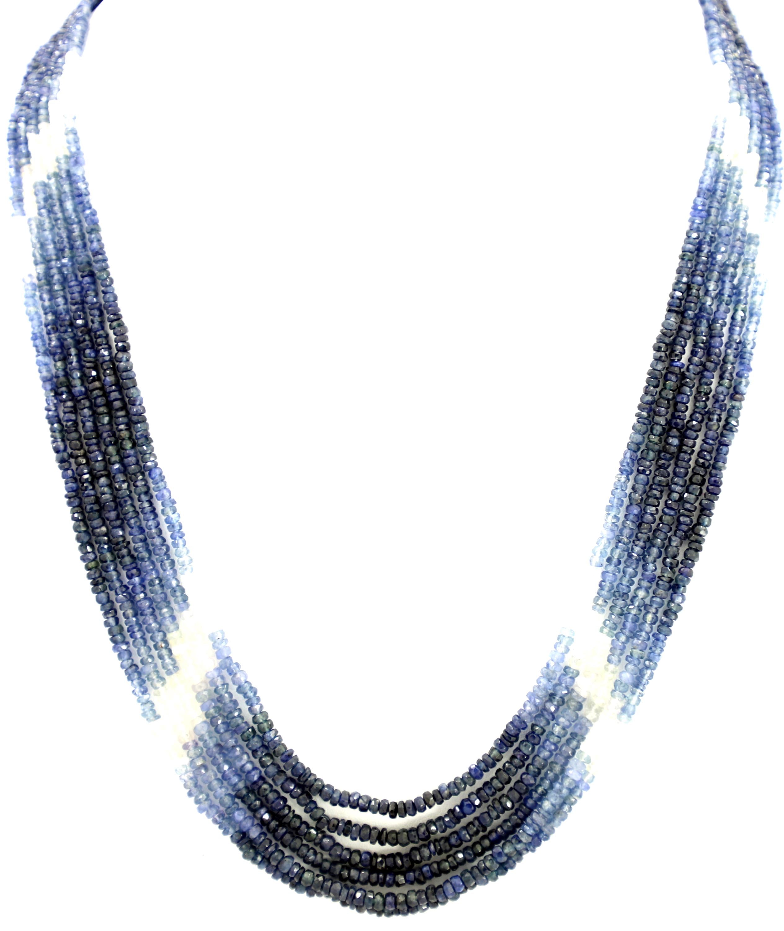 Natural Blue Sapphire Faceted Beads Strand, 228 Carat Gemstone Necklace (2mm)