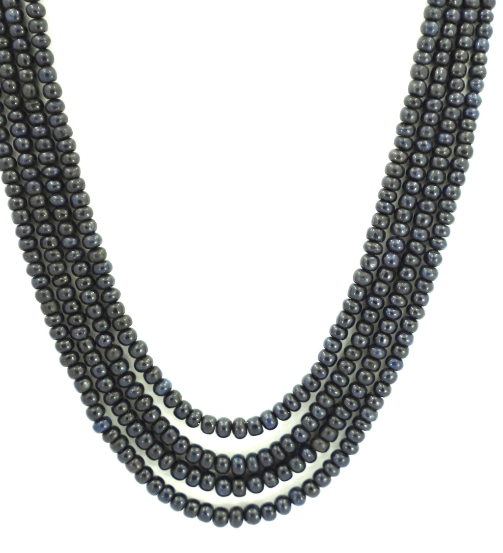 Natural Blue Sapphire Tyre Beads Strand, 655 Carat Gemstone Necklace 4mm-6mm (Jewelry Making)