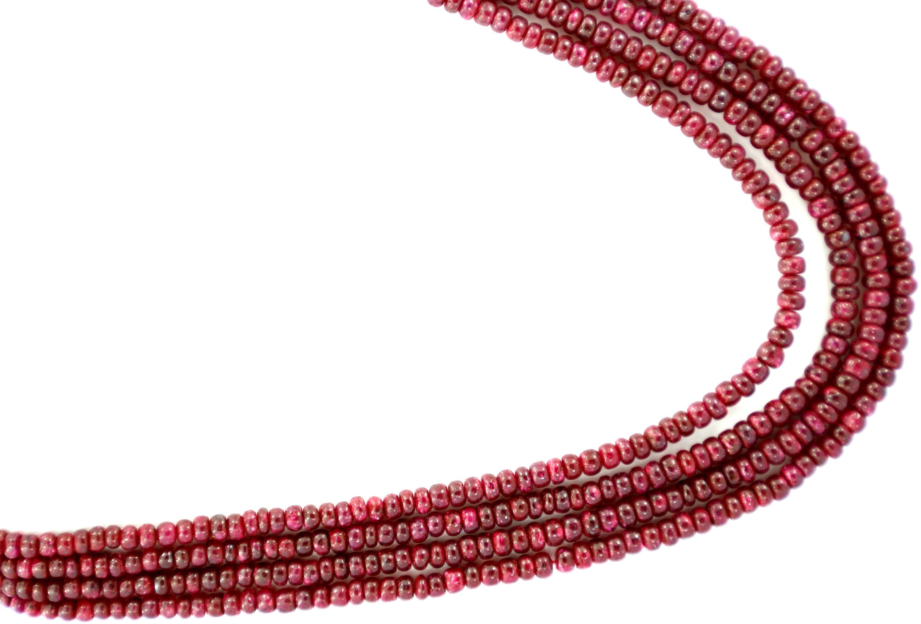 Natural Ruby Round Beads Strand, 448.5 Carat Gemstone Jewelry Making Supply