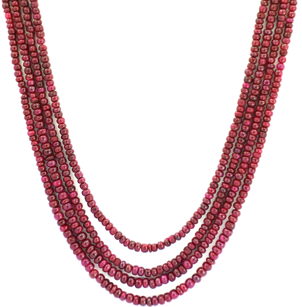 Natural Ruby Round Beads Strand, 398 Carat Gemstone Necklace 3mm-5mm