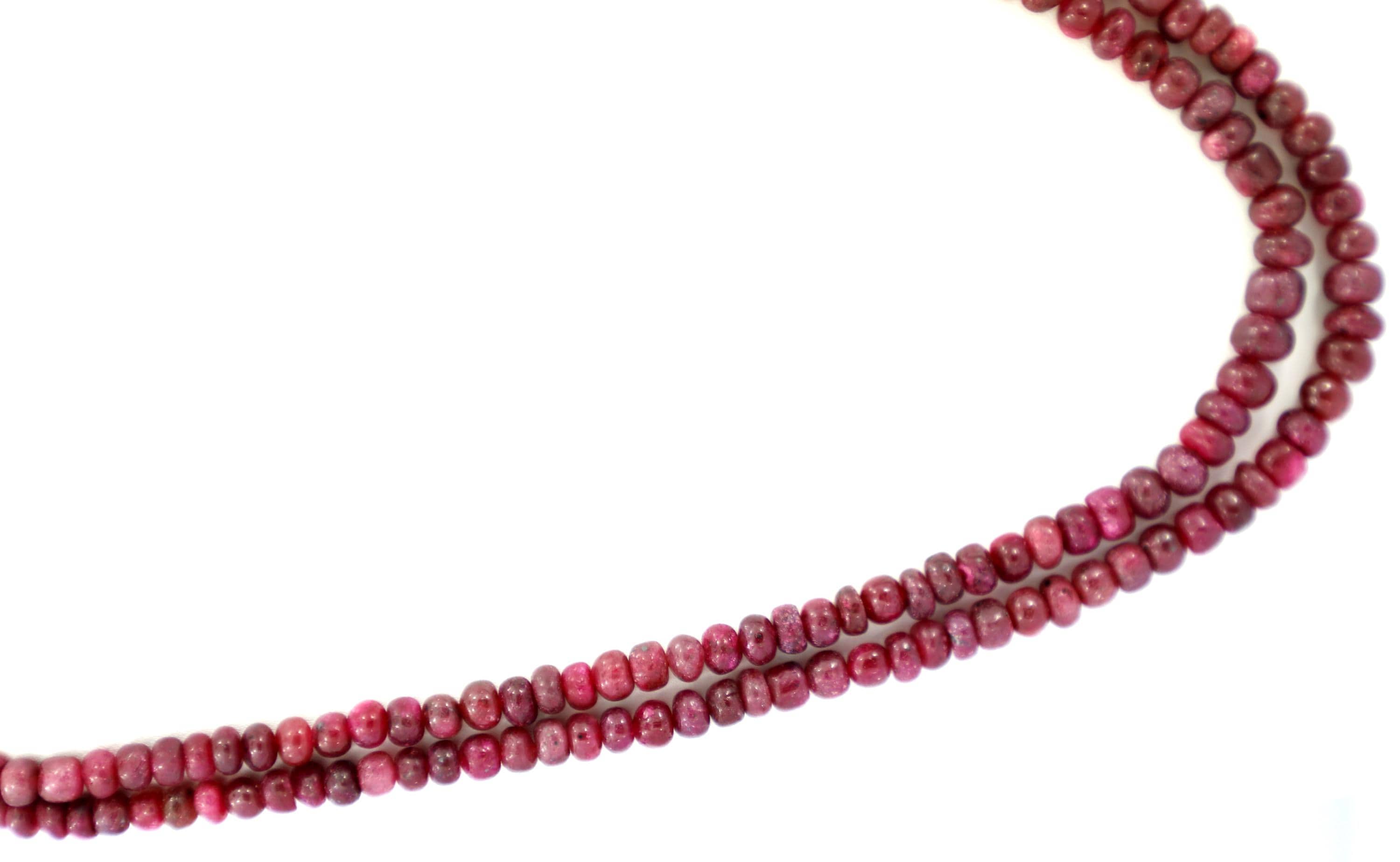 Natural Ruby Round Beads Strand, 415 Carat Gemstone Necklace 4mm-7mm (Jewelry Making)