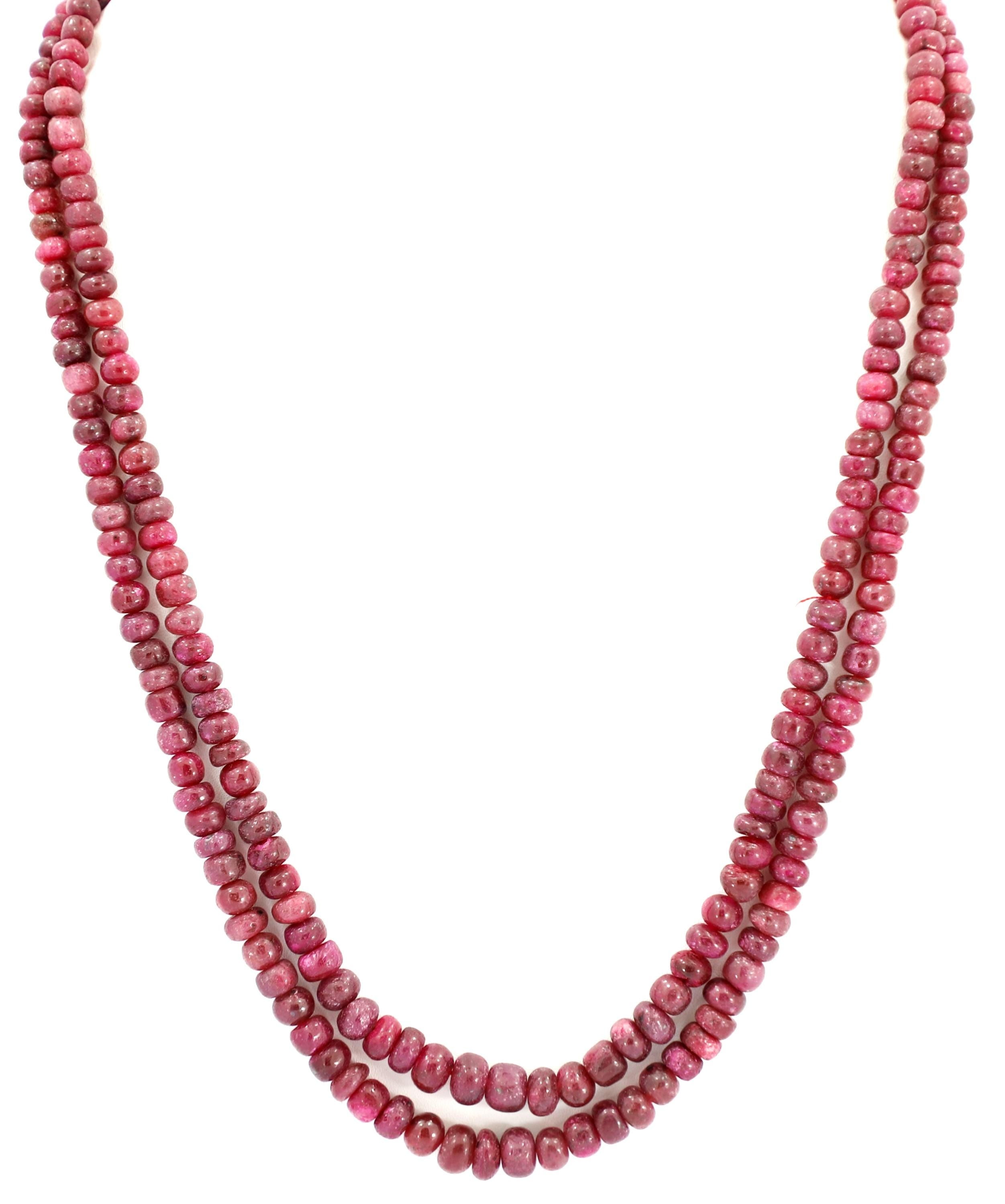 Natural Ruby Round Beads Strand, 415 Carat Gemstone Necklace 4mm-7mm (Jewelry Making)