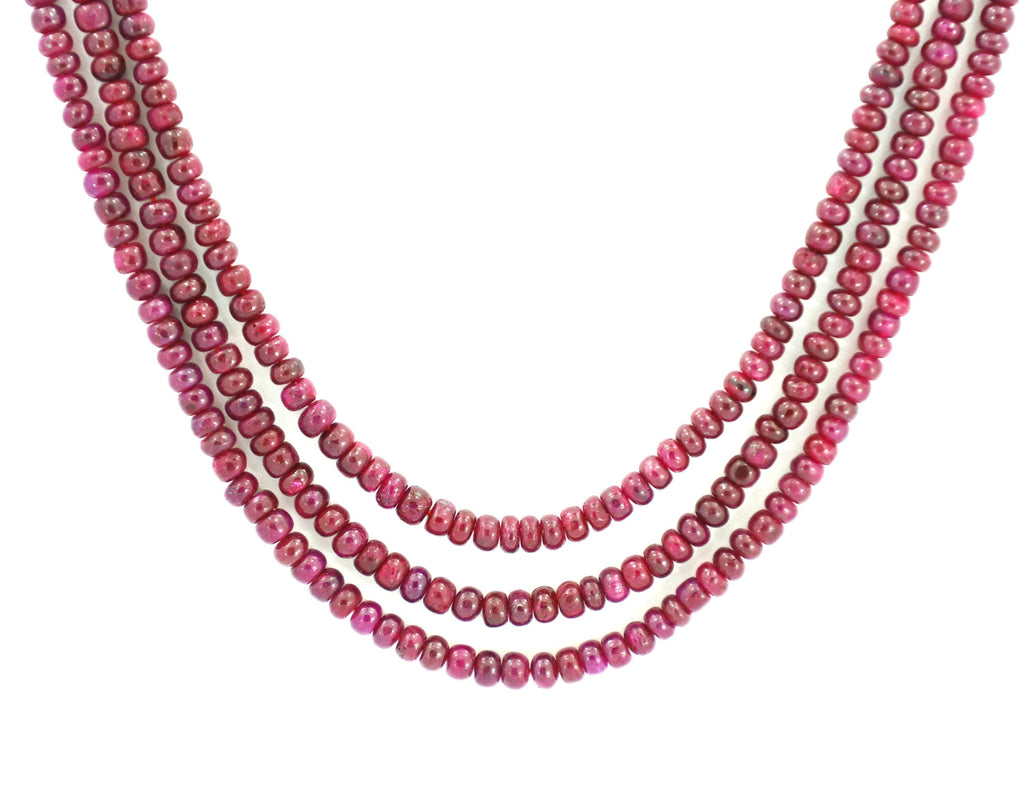 Natural Ruby Round Beads Strand, 300 Carat Gemstone Necklace 3-5mm for Jewelry Making
