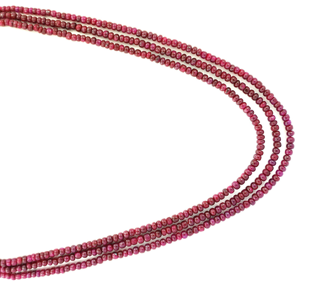 Natural Ruby Round Beads Strand, 300 Carat Gemstone Necklace 3-5mm for Jewelry Making