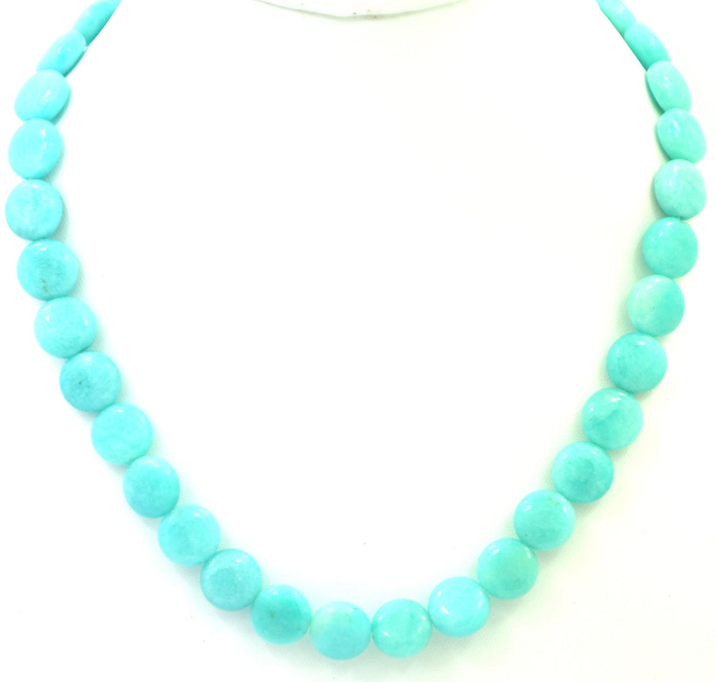 Natural Larimar Fancy Beads Strand, 214.5 Carat Blue Gemstone Necklace 12mm