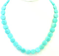 Natural Larimar Fancy Beads Strand, 214.5 Carat Blue Gemstone Necklace 12mm