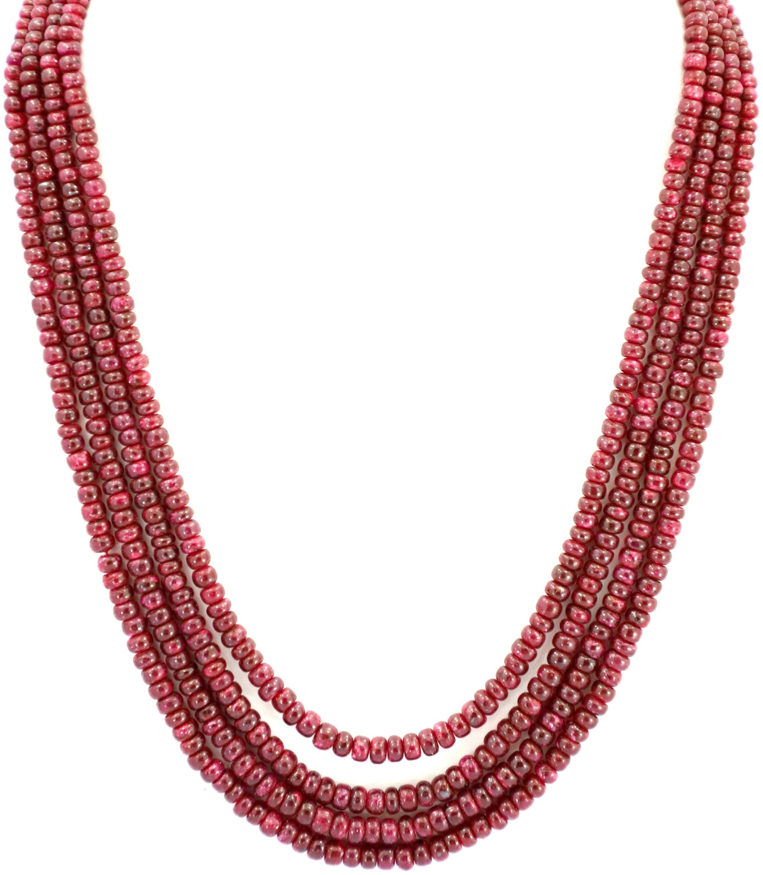 Natural Ruby Round Beads Strand, 448.5 Carat Gemstone Jewelry Making Supply