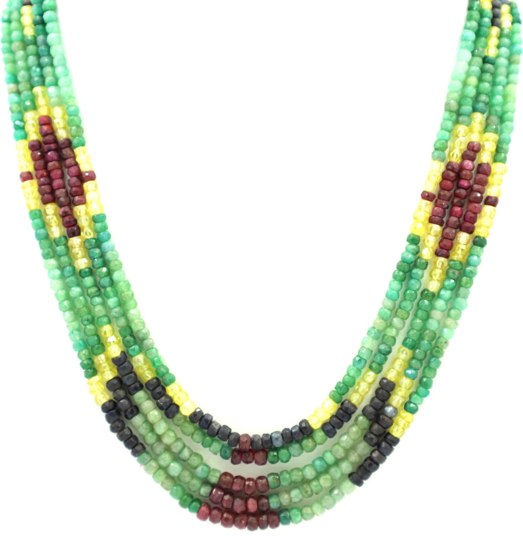 Natural Multi Precious Gemstone Beads Strand, 398 Carat, 3-5mm Jewelry Making Supply