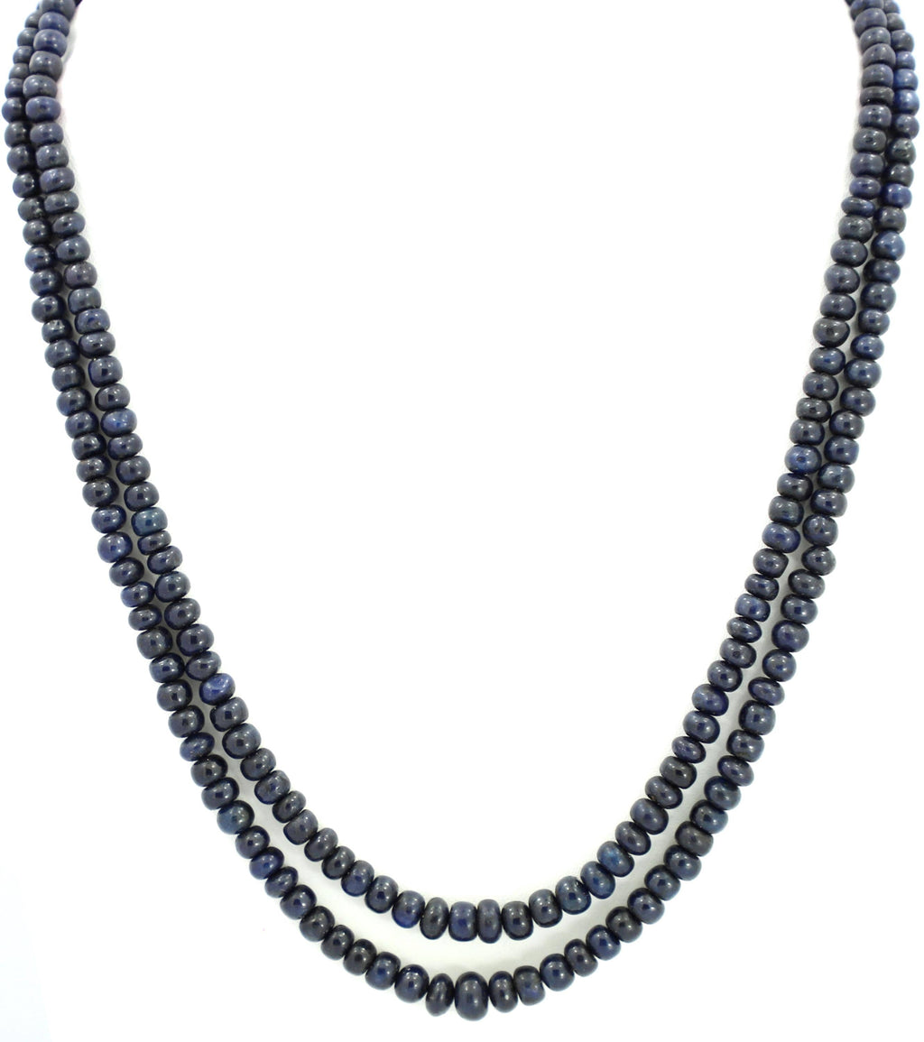 Natural Blue Sapphire Round Beads Strand, 340 Carat Gemstone Necklace 5mm-7mm