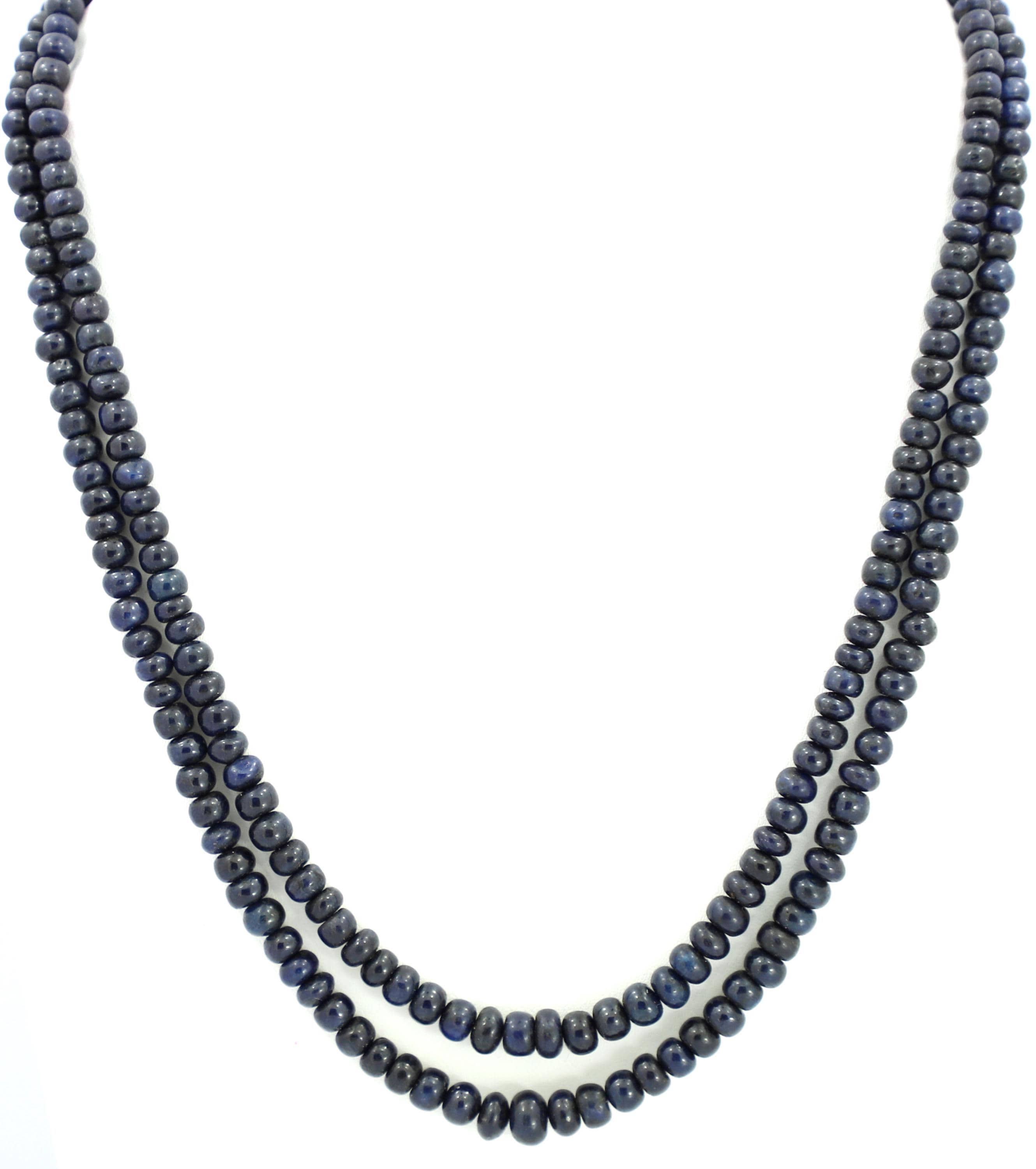 Natural Blue Sapphire Round Beads Strand, 340 Carat Gemstone Necklace 5mm-7mm