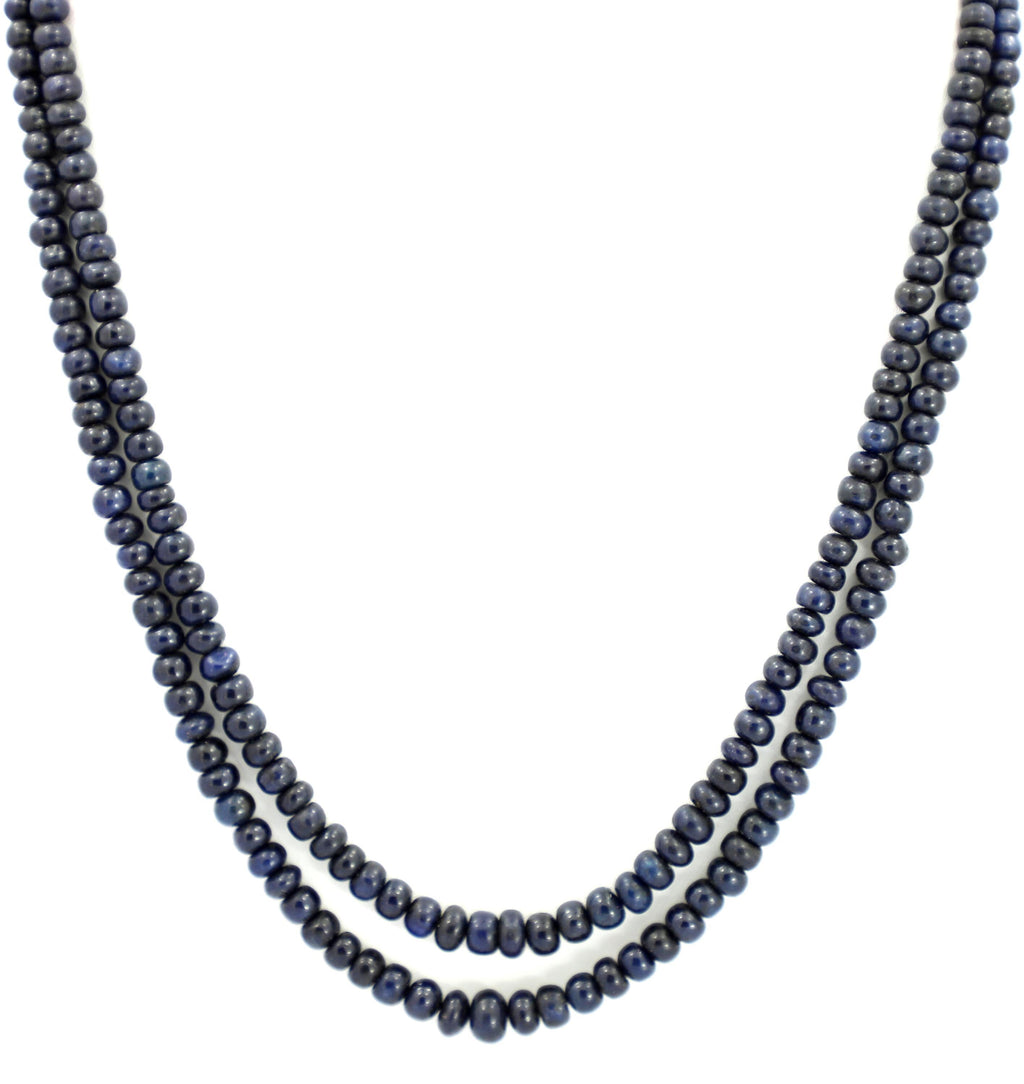 Natural Blue Sapphire Round Beads Strand, 340 Carat Gemstone Necklace 5mm-7mm