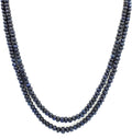 Natural Blue Sapphire Round Beads Strand, 340 Carat Gemstone Necklace 5mm-7mm