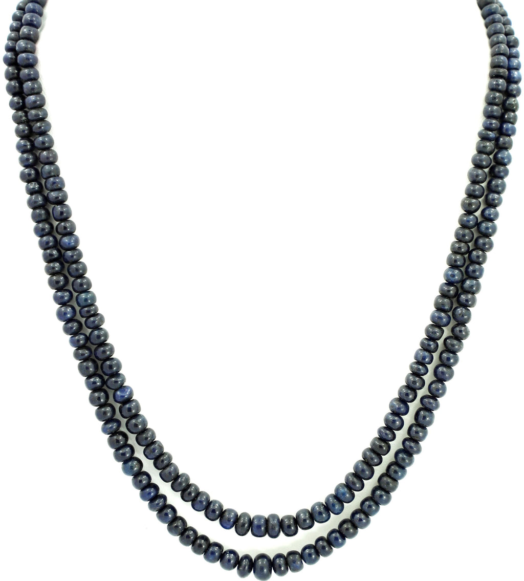 Natural Blue Sapphire Round Beads Strand, 340 Carat Gemstone Necklace 5mm-7mm