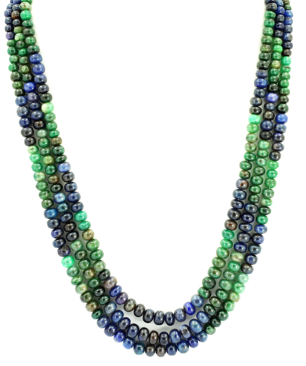 Natural Emerald Sapphire Round Beads Strand, 617 Carat Gemstone Jewelry Making (5mm-7mm)