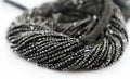 Natural Black Spinel Faceted Round Beads, 2mm Gemstone Strand for Jewelry Making
