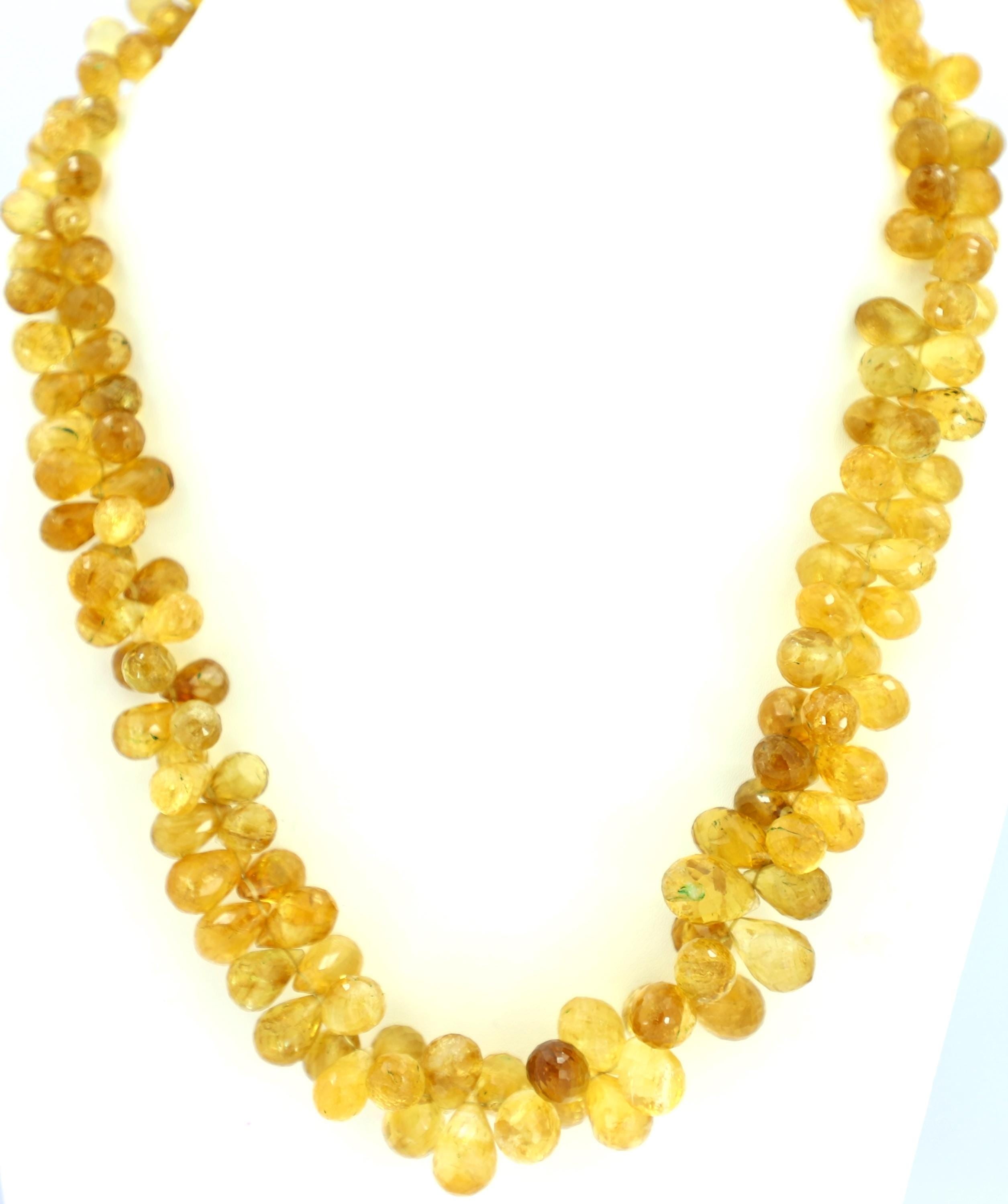 Natural Citrine Faceted Drop Beads Strand, 6-10mm Gemstone Jewelry Making Supply