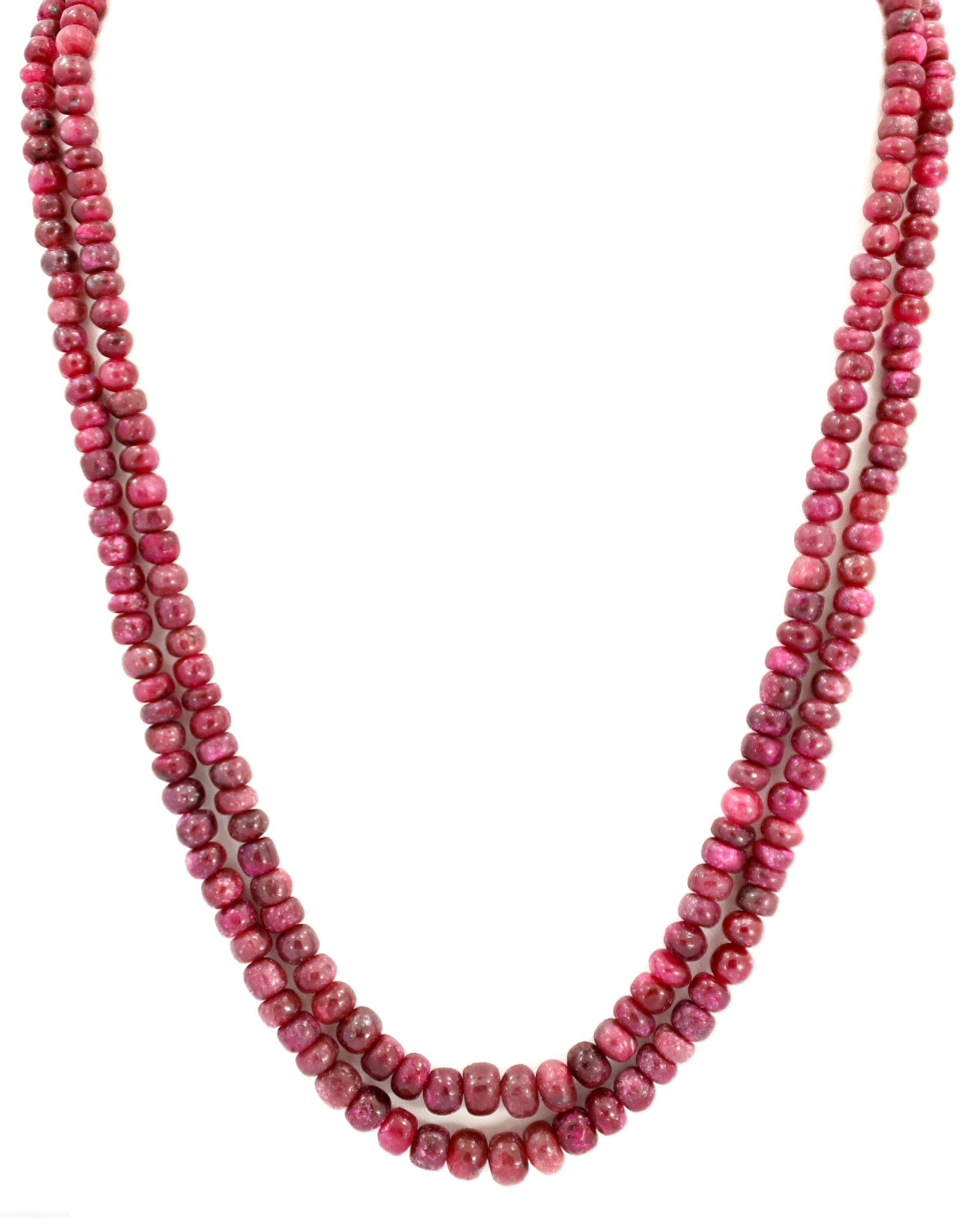 Natural Ruby Round Beads Strand, 413 Carat Genuine Red Gemstone Necklace 4mm-8mm