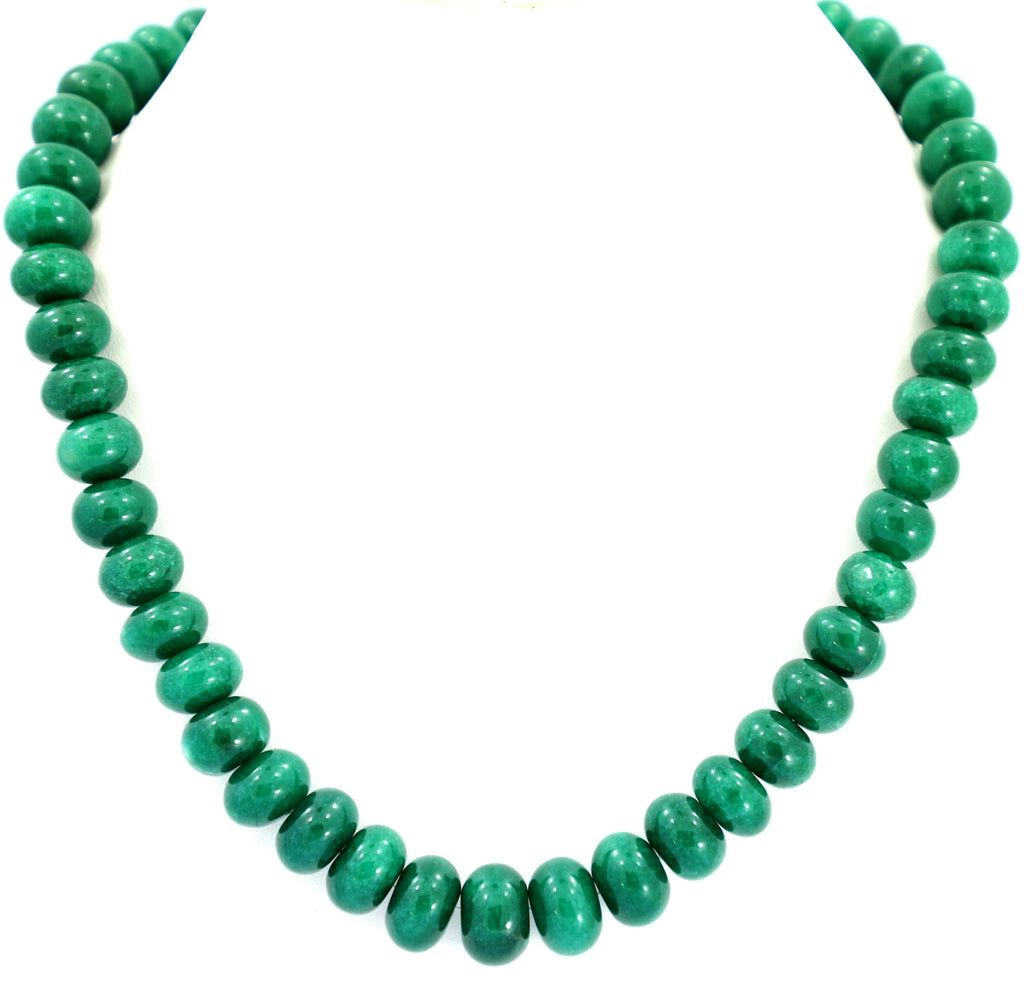 Natural Emerald Tyre Beads Strand, 412.5 Carat, 11-14mm Rondelle Gemstone Necklace