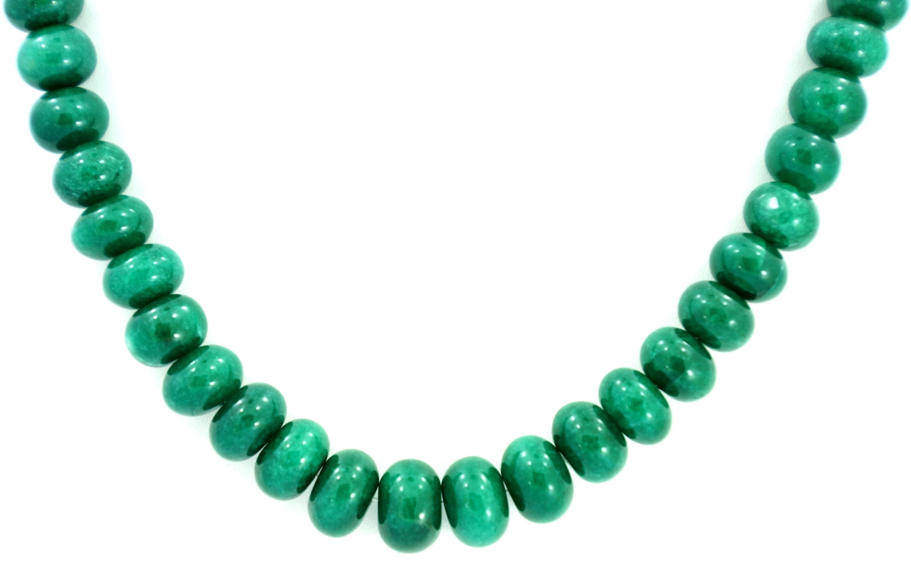 Natural Emerald Tyre Beads Strand, 412.5 Carat, 11-14mm Rondelle Gemstone Necklace