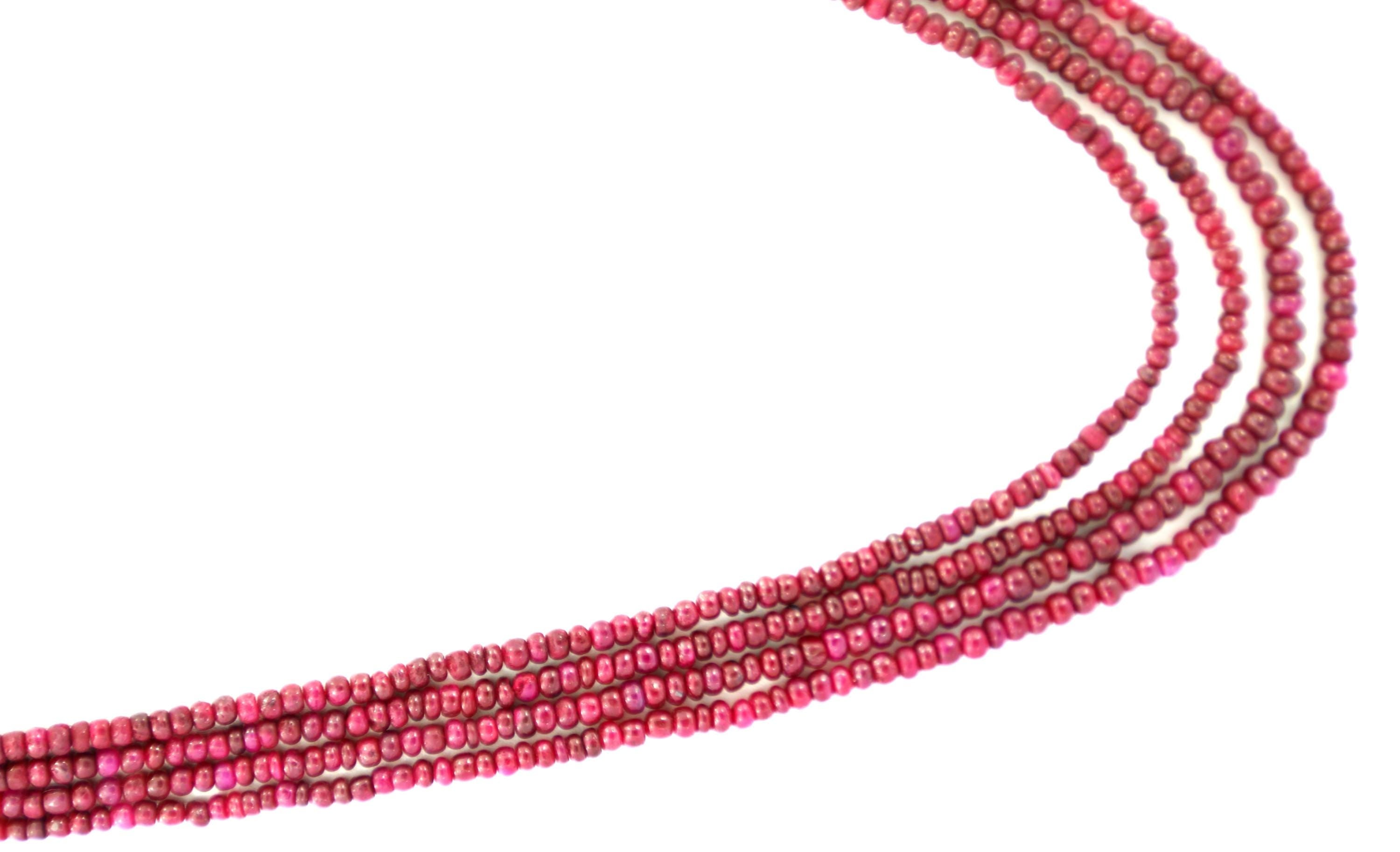 Natural Ruby Round Beads Strand, 3mm-5mm, 332 Carat Gemstone Necklace