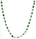 Natural Emerald Oval Beads Strand, 120.6 Carat Gemstone Necklace 7mm for Jewelry Making