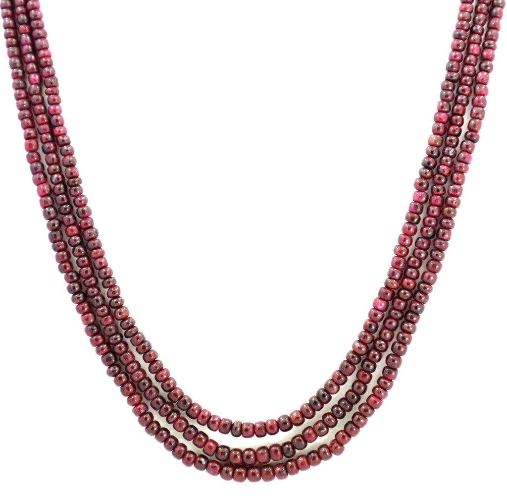 Natural Ruby Round Beads Strand, 3-5mm Gemstone Necklace for Jewelry Making