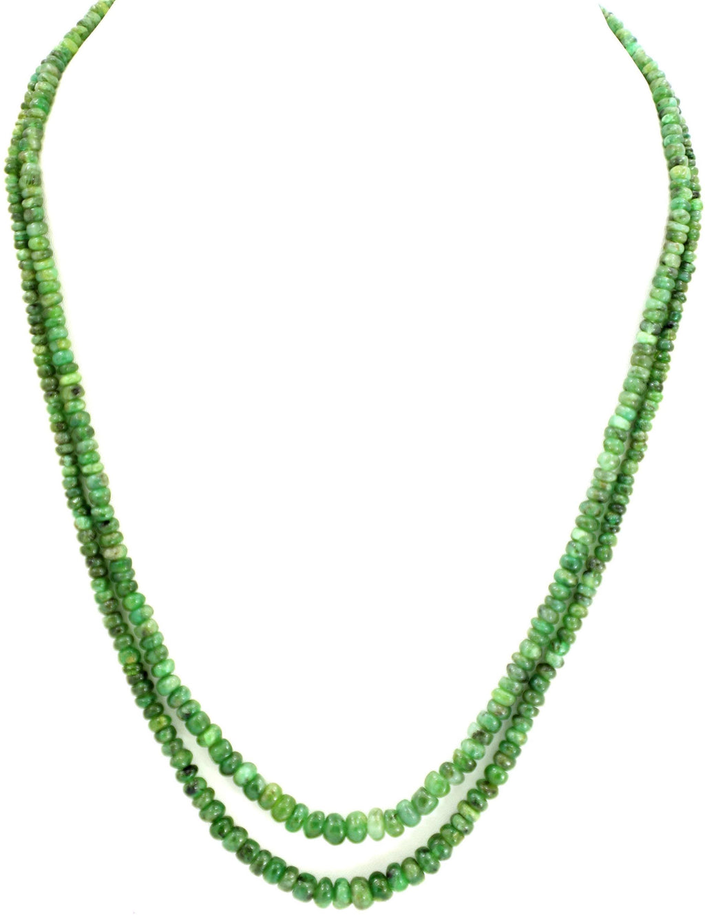 Natural Emerald Round Beads Strand, 131.2 Carat Gemstone Jewelry Making Supply