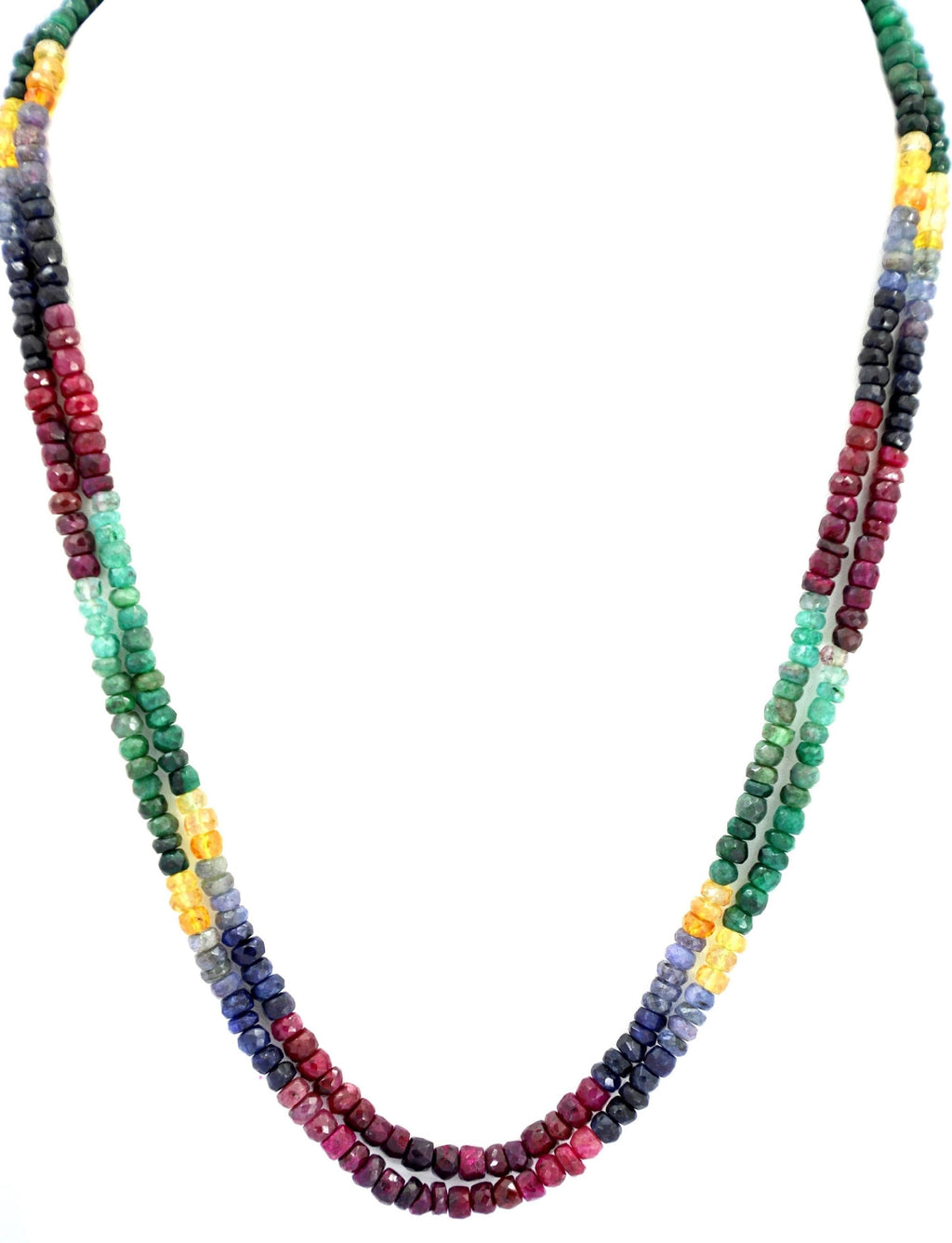 Multi-Precious Gemstone Beads Strand, Faceted 4mm Round, 220 Carat Necklace Supply