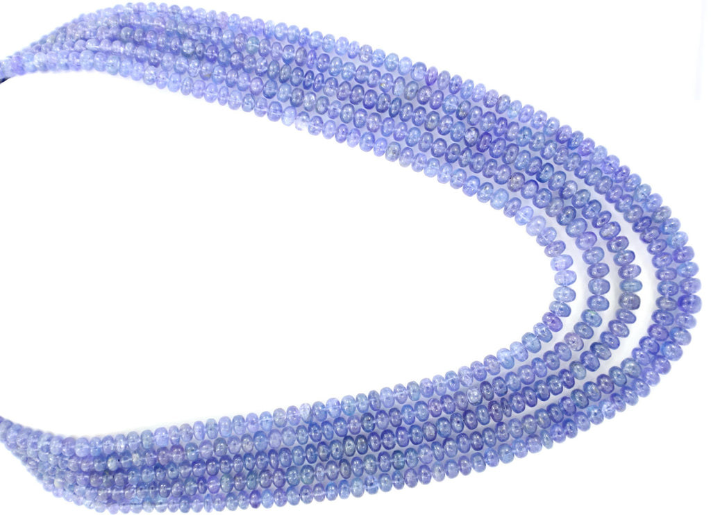Natural Tanzanite Round Beads Strand, 657.4 Carat Blue Gemstone Jewellery Making (5-7mm)