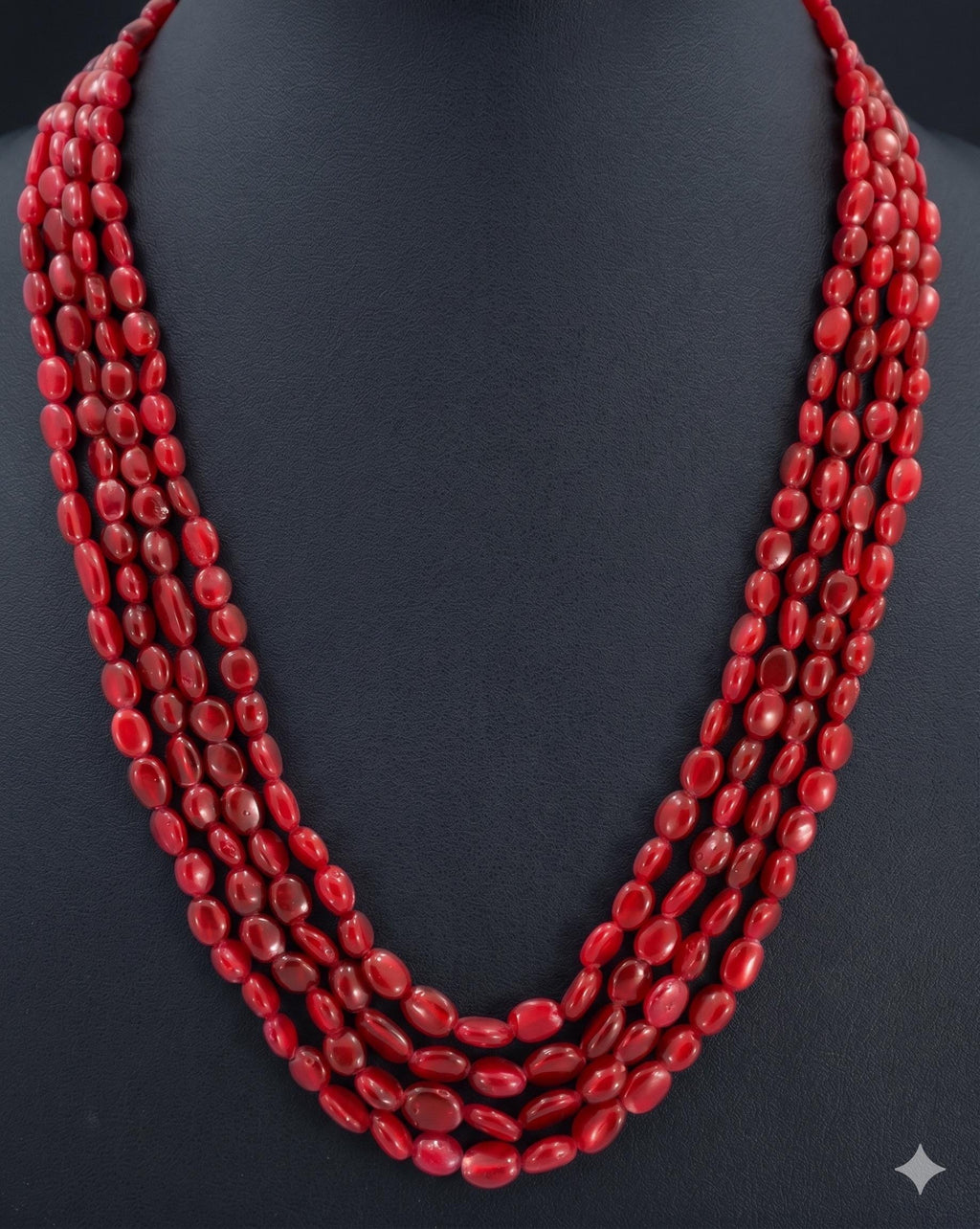 Glass-Filled Ruby Oval Beads Strand, 486.7 Carat Red Gemstone Necklace (4mm-8mm)