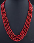 Glass-Filled Ruby Oval Beads Strand, 486.7 Carat Red Gemstone Necklace (4mm-8mm)