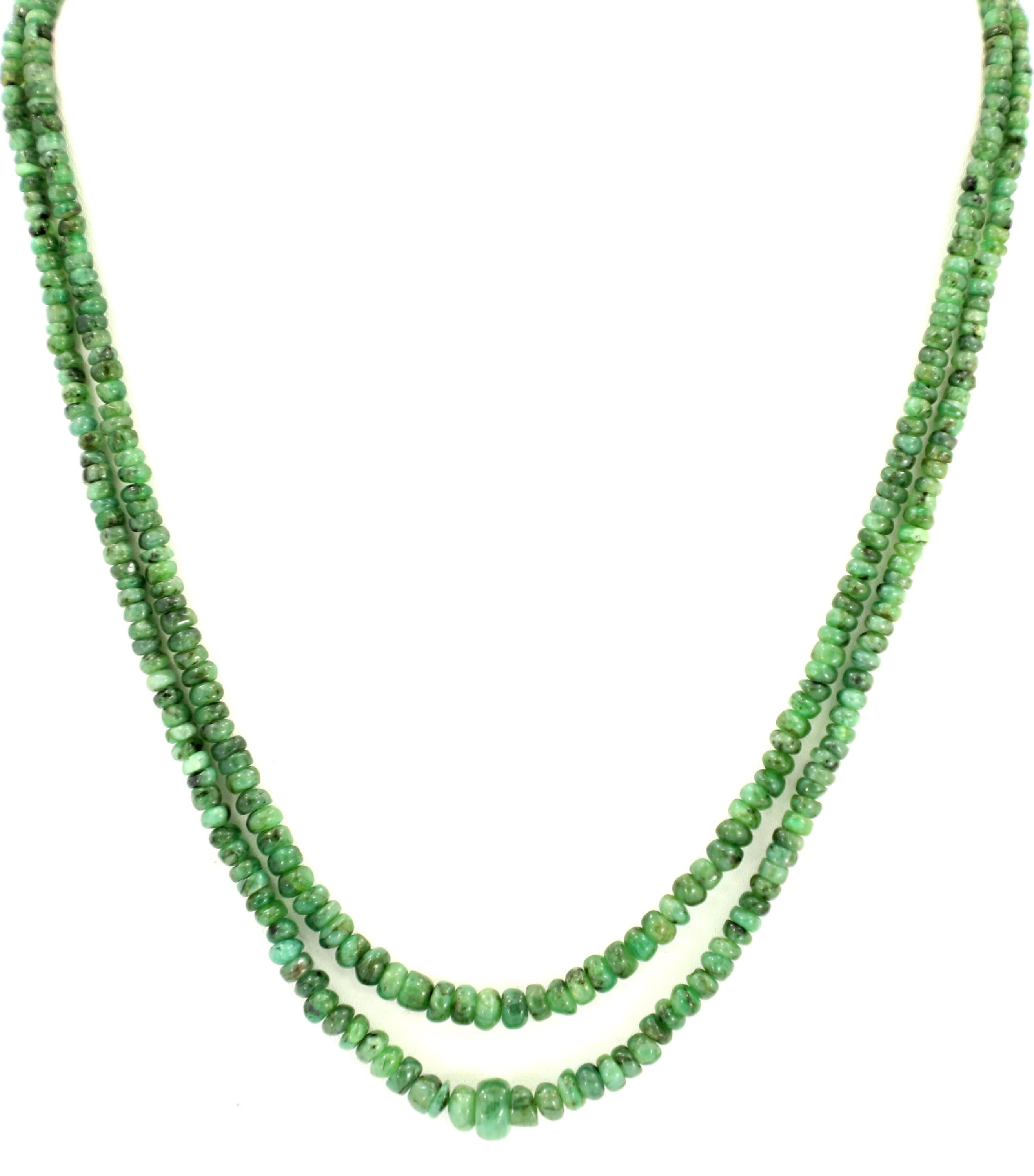Natural Emerald Round Beads Strand, 136 Carat Gemstone Necklace 3mm-7mm