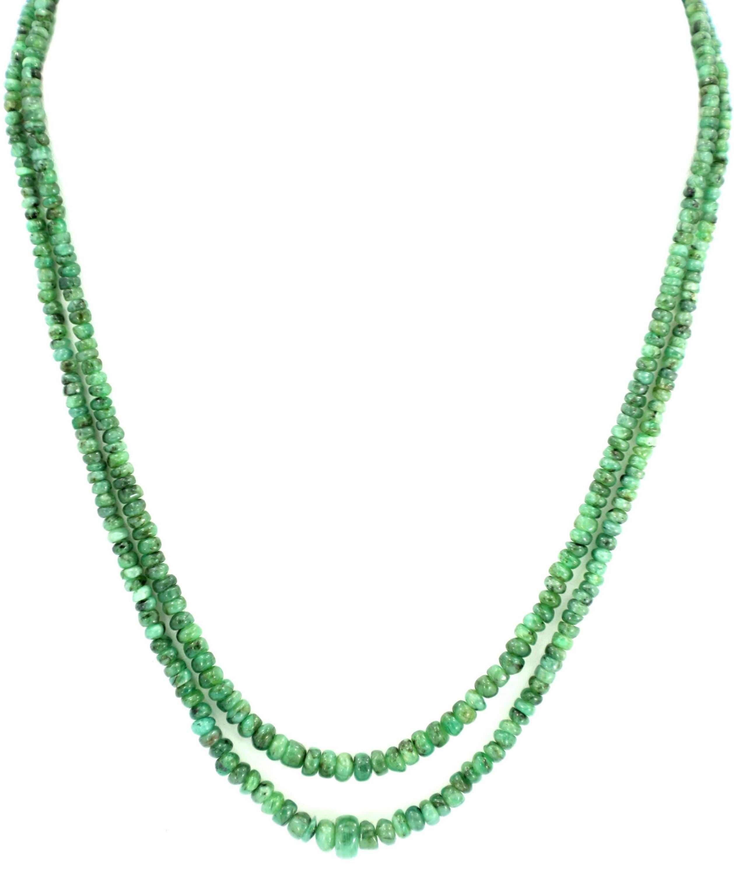 Natural Emerald Round Beads Strand, 136 Carat Gemstone Necklace 3mm-7mm