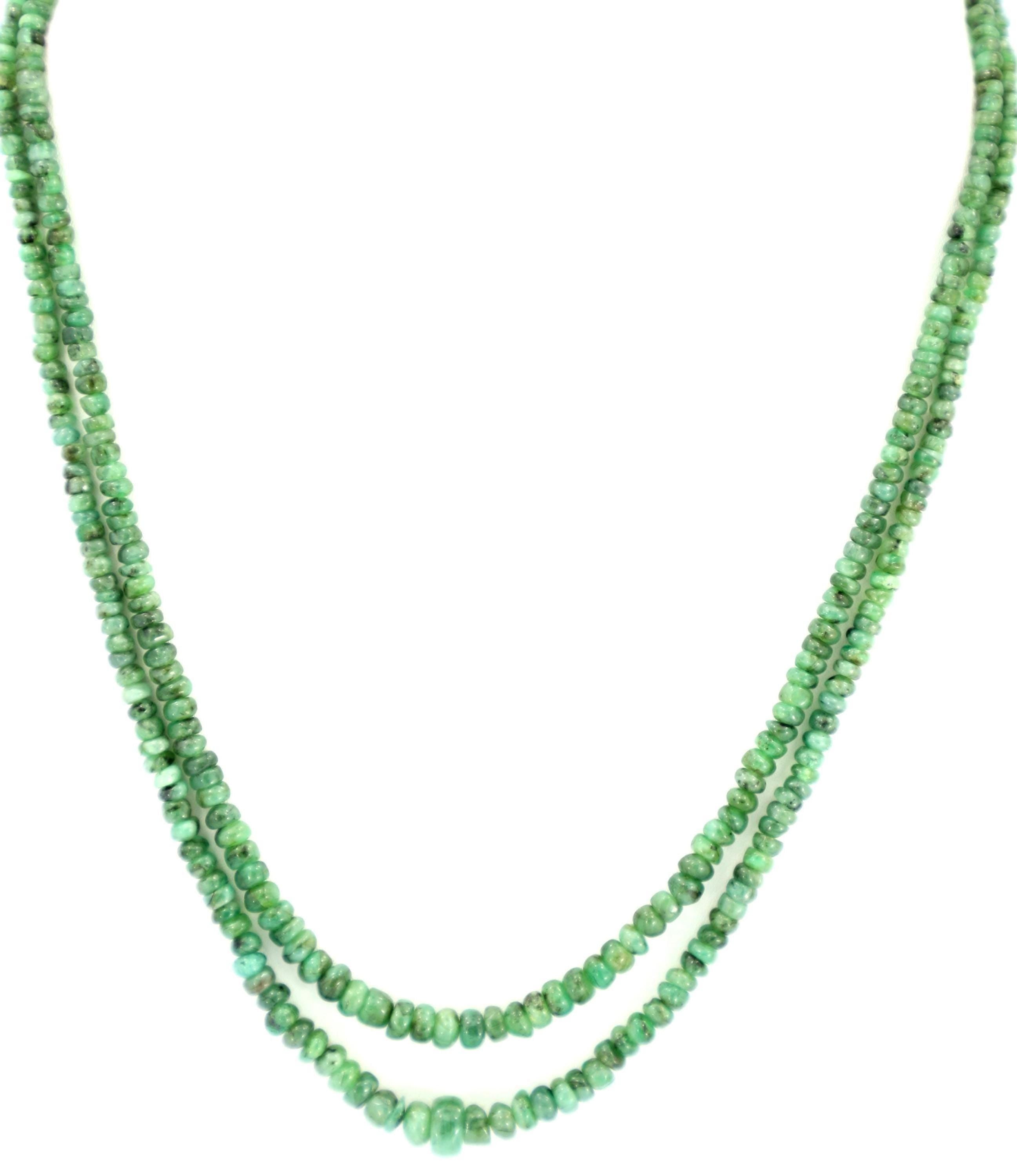 Natural Emerald Round Beads Strand, 136 Carat Gemstone Necklace 3mm-7mm