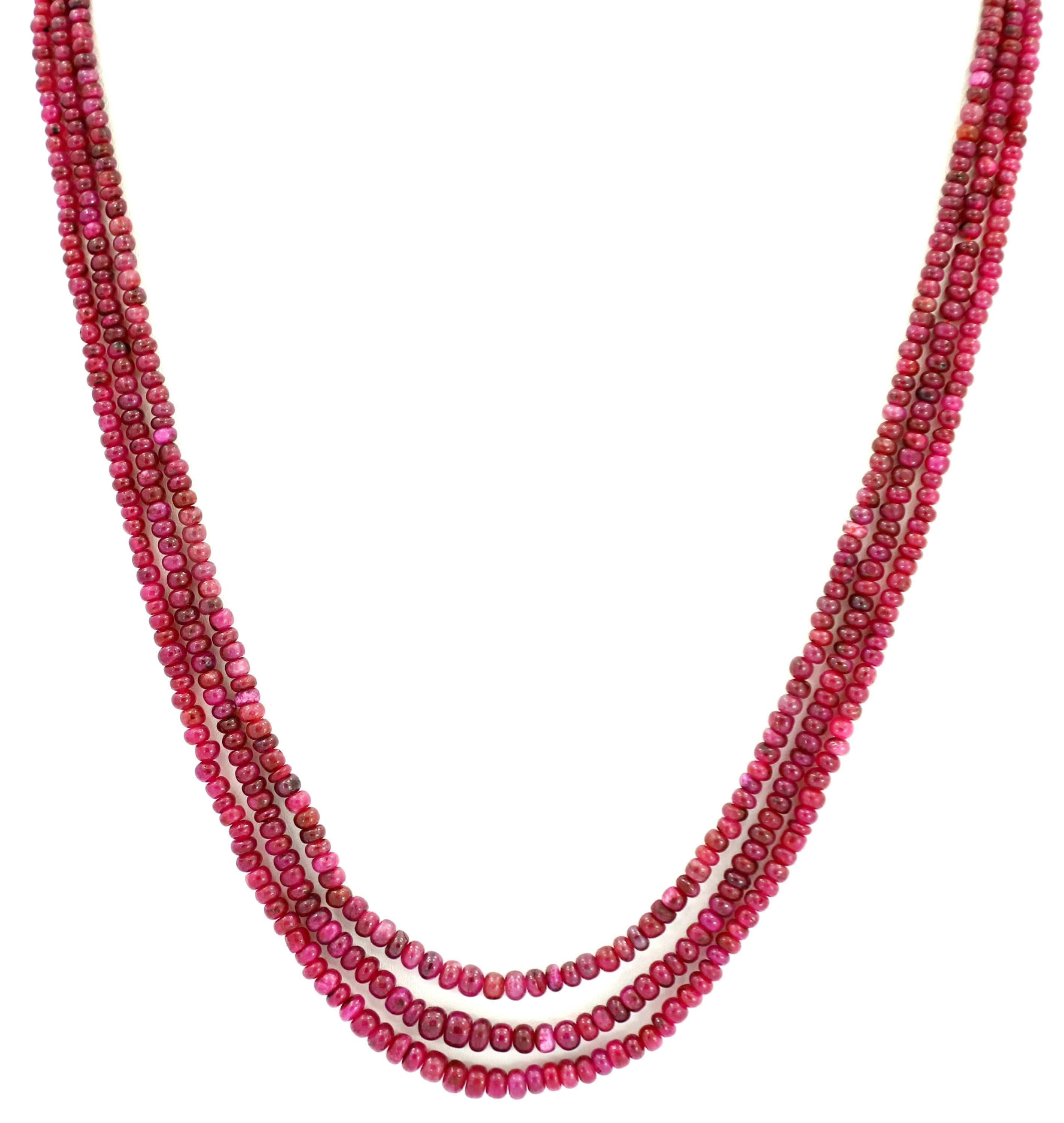 Natural Ruby Round Beads Strand, 200 Carat Gemstone Jewelry Making Supply