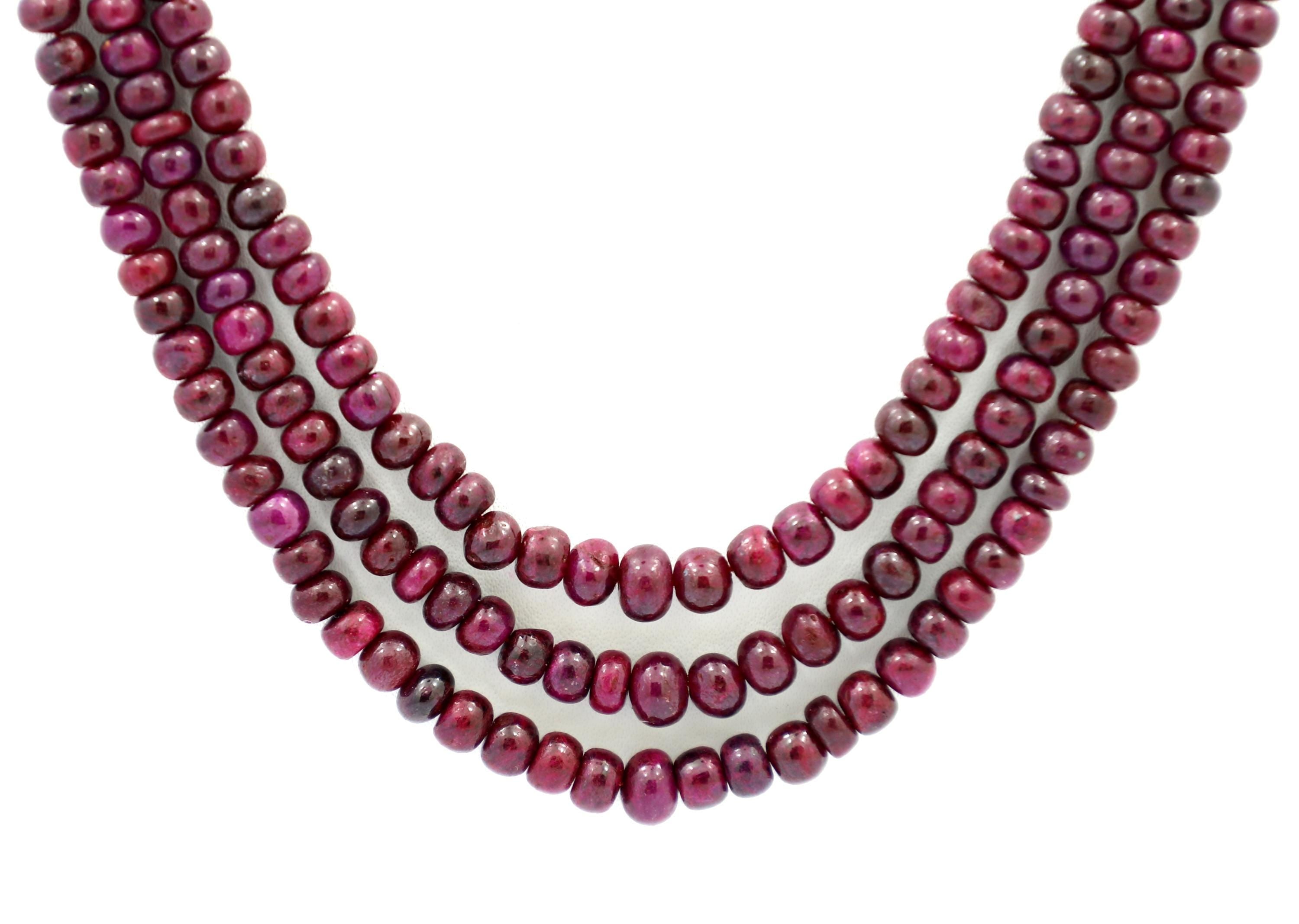 Natural Ruby Round Beads Strand, 296 Carat Gemstone Jewelry Making Supply