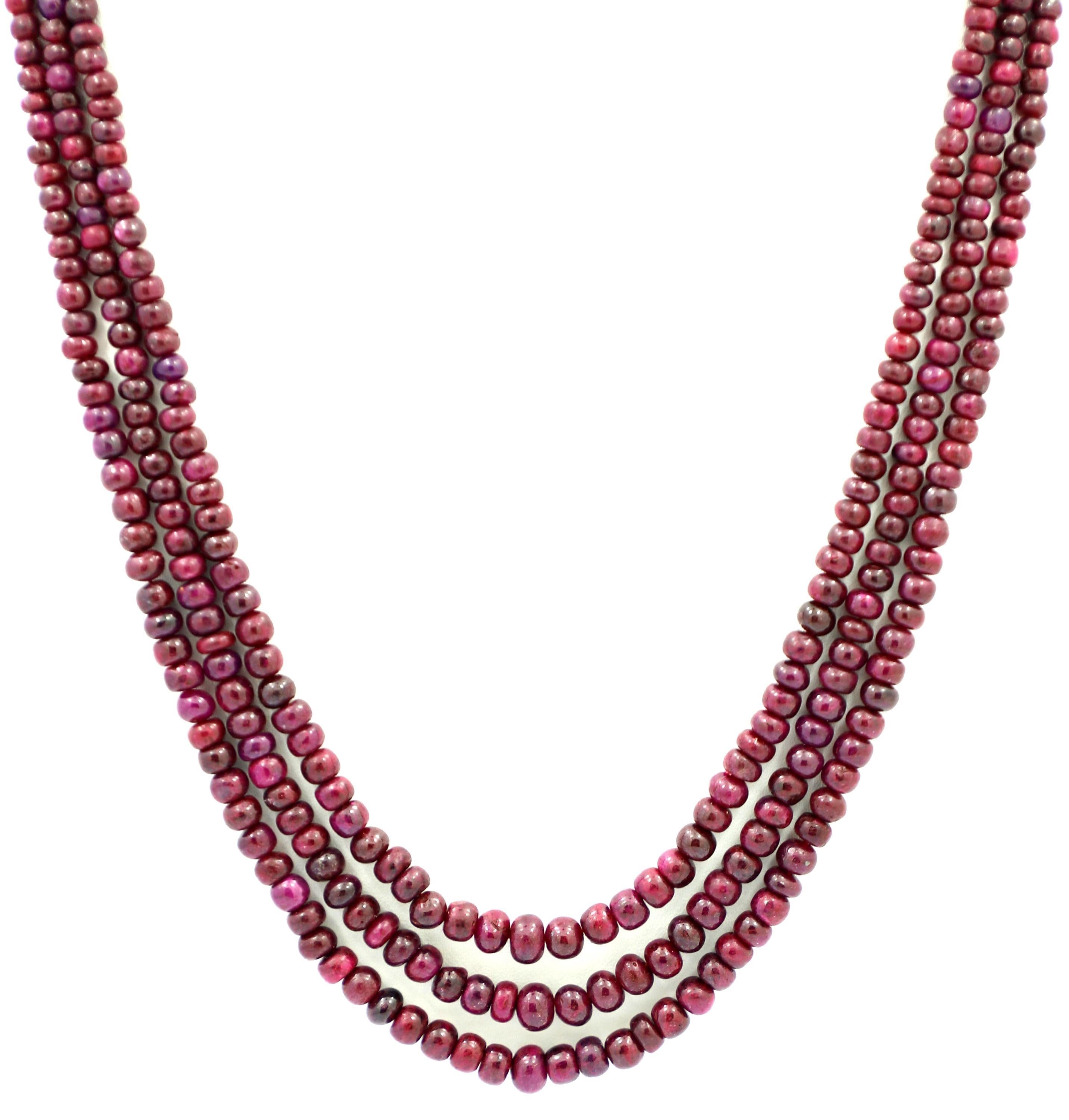 Natural Ruby Round Beads Strand, 296 Carat Gemstone Jewelry Making Supply