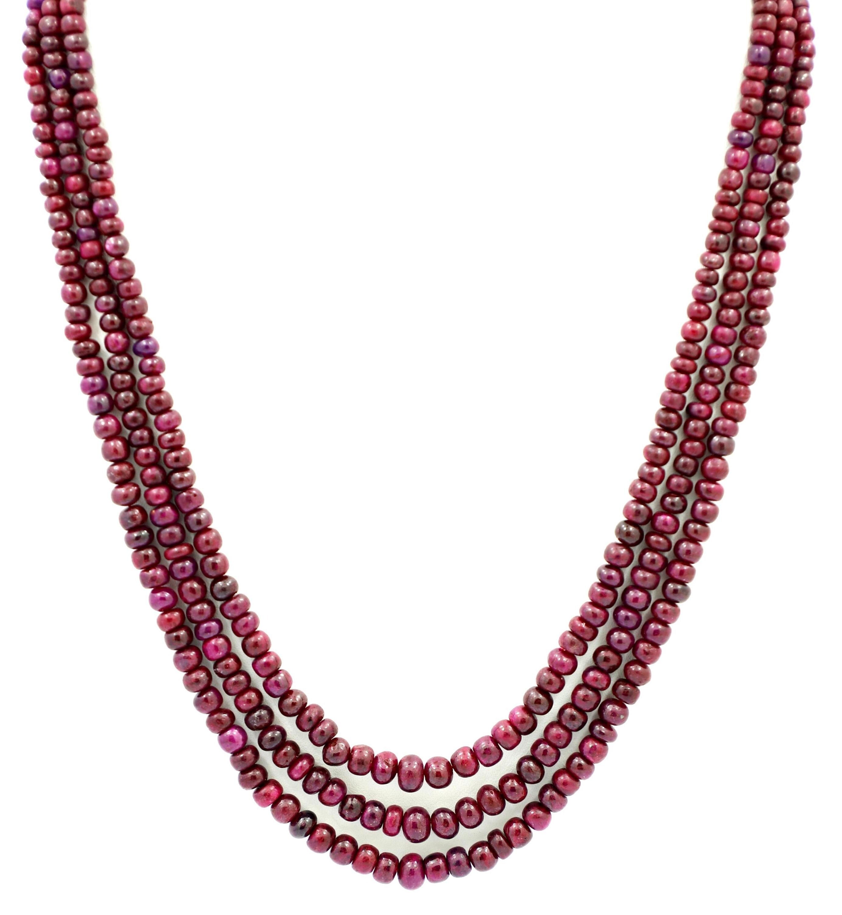 Natural Ruby Round Beads Strand, 296 Carat Gemstone Jewelry Making Supply