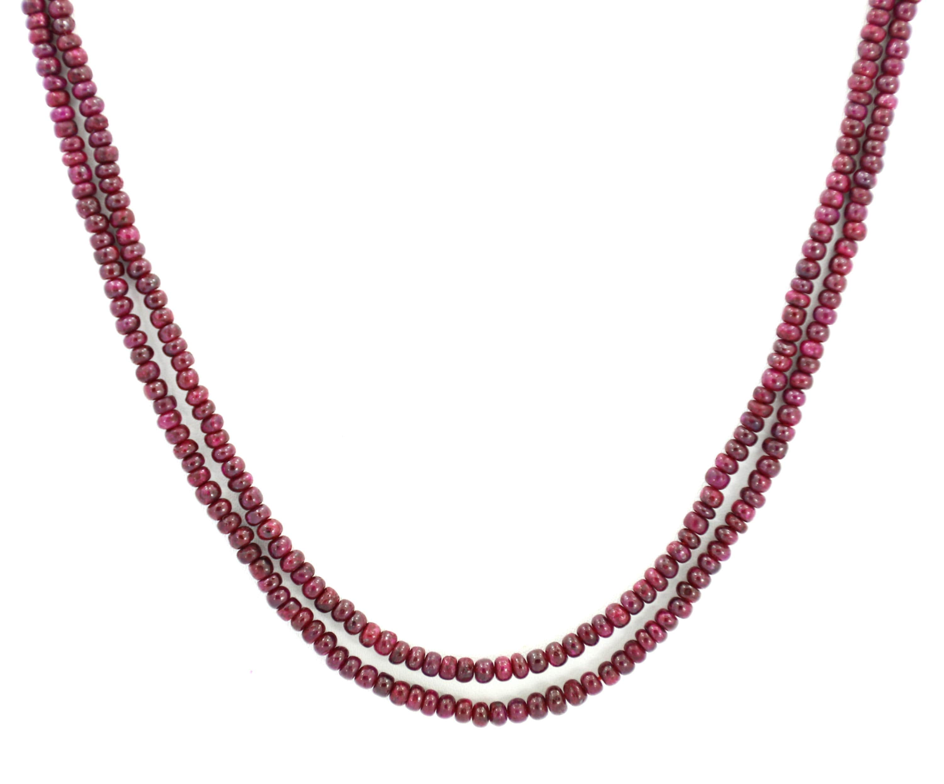 Natural Ruby Round Beads Strand, 3mm Dainty Gemstone Necklace for Jewelry Making