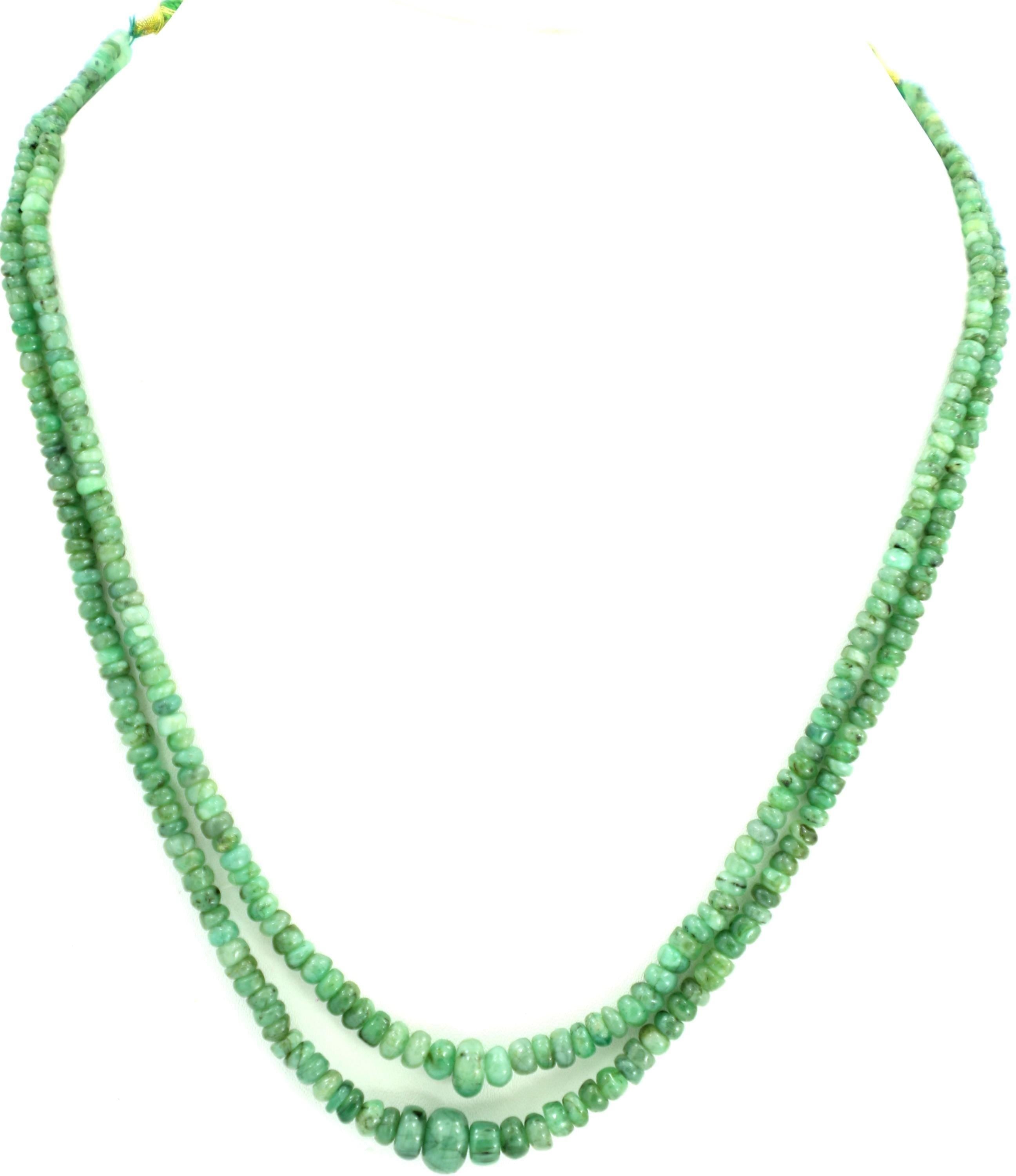 Natural Emerald Round Beads Strand, 122 Carat Graduated Gemstone Jewelry Making Supply