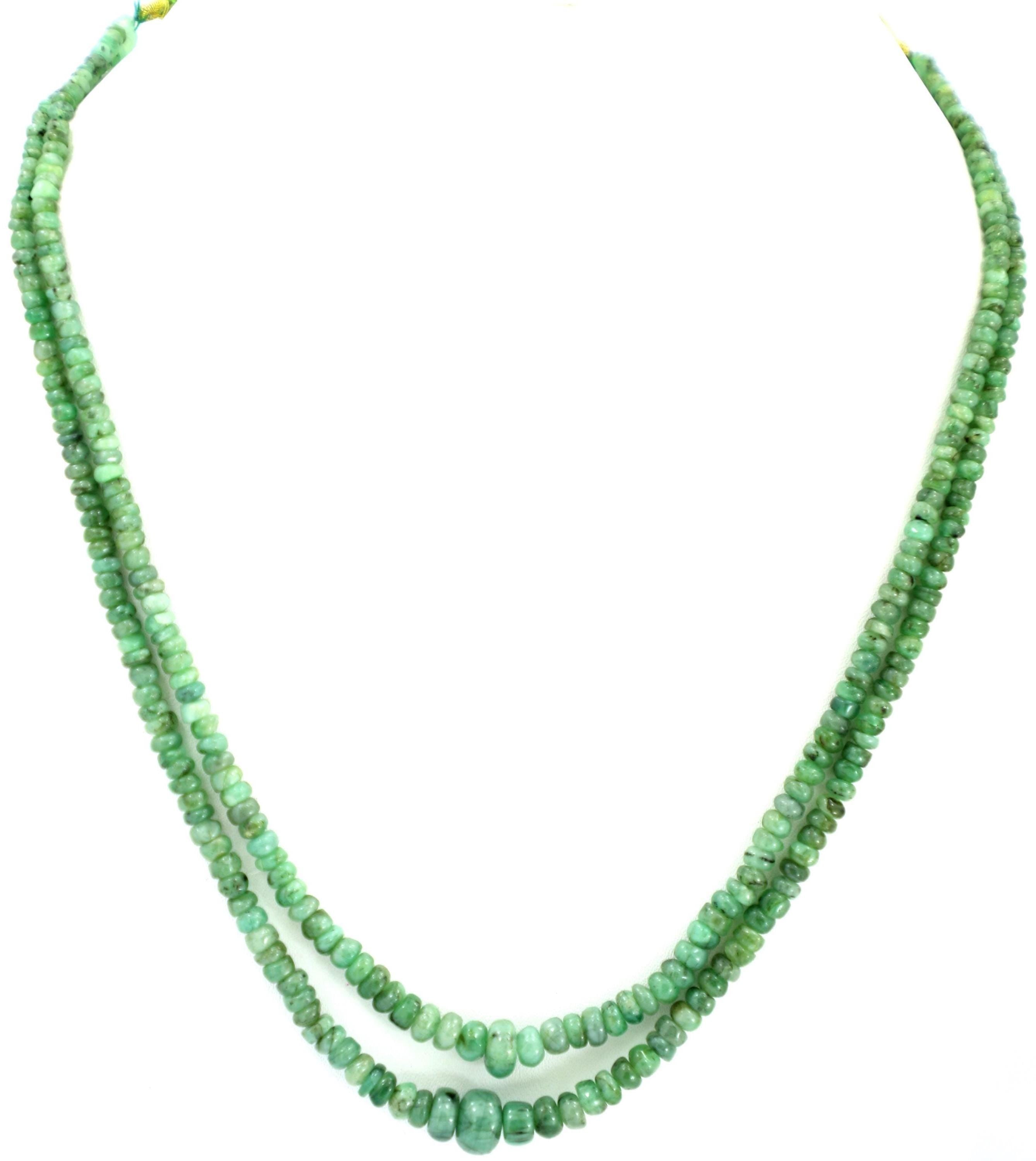 Natural Emerald Round Beads Strand, 122 Carat Graduated Gemstone Jewelry Making Supply