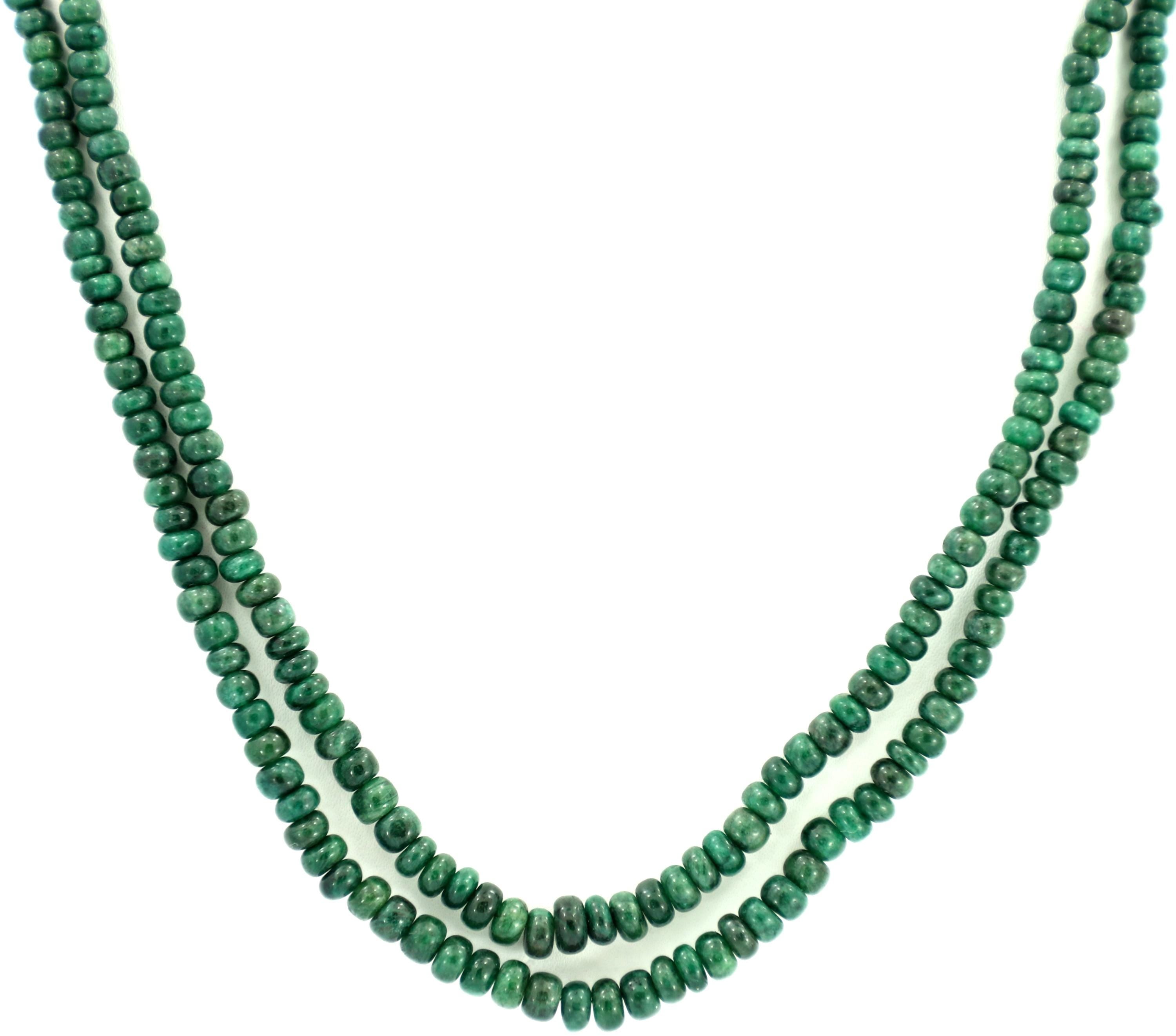 Natural Emerald Round Beads Strand, 187 Carat Gemstone Jewelry Making Supply
